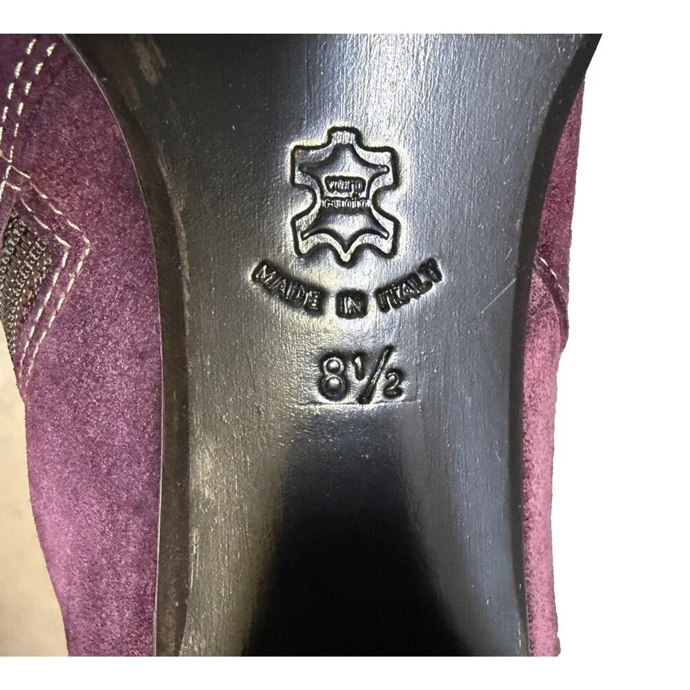 Banana Republic Mid Calf Suede Boots Vintage 1990's Re-Dyed Violet Purple